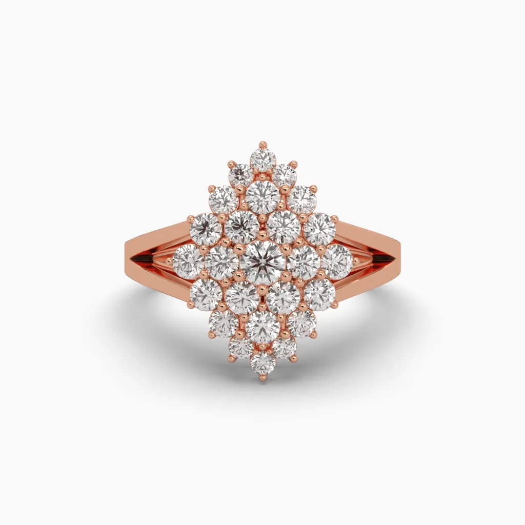 anillo oro rosa 14k con circonias