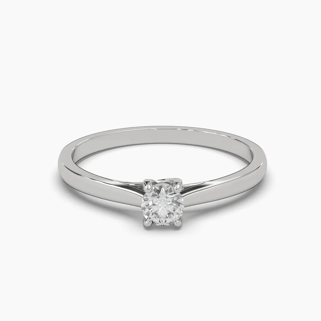 anillo oro blanco 14k con circonia de 3.5MM