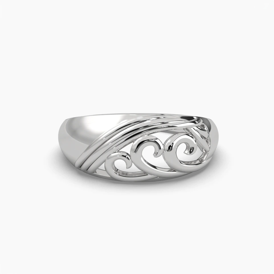 Anillo oro blanco 14k
