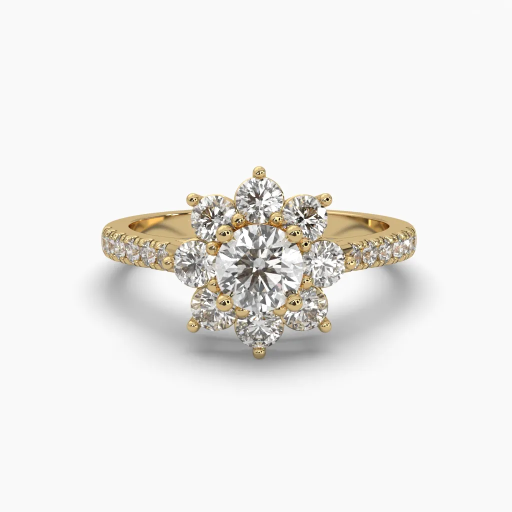 Anillo oro amarillo 14k con circonias