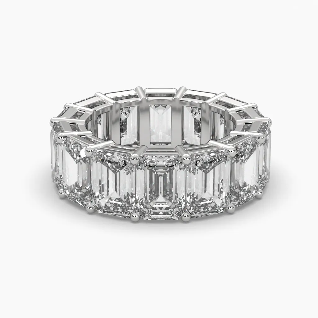 Churumbela oro blanco 14K con circonias corte esmelda.