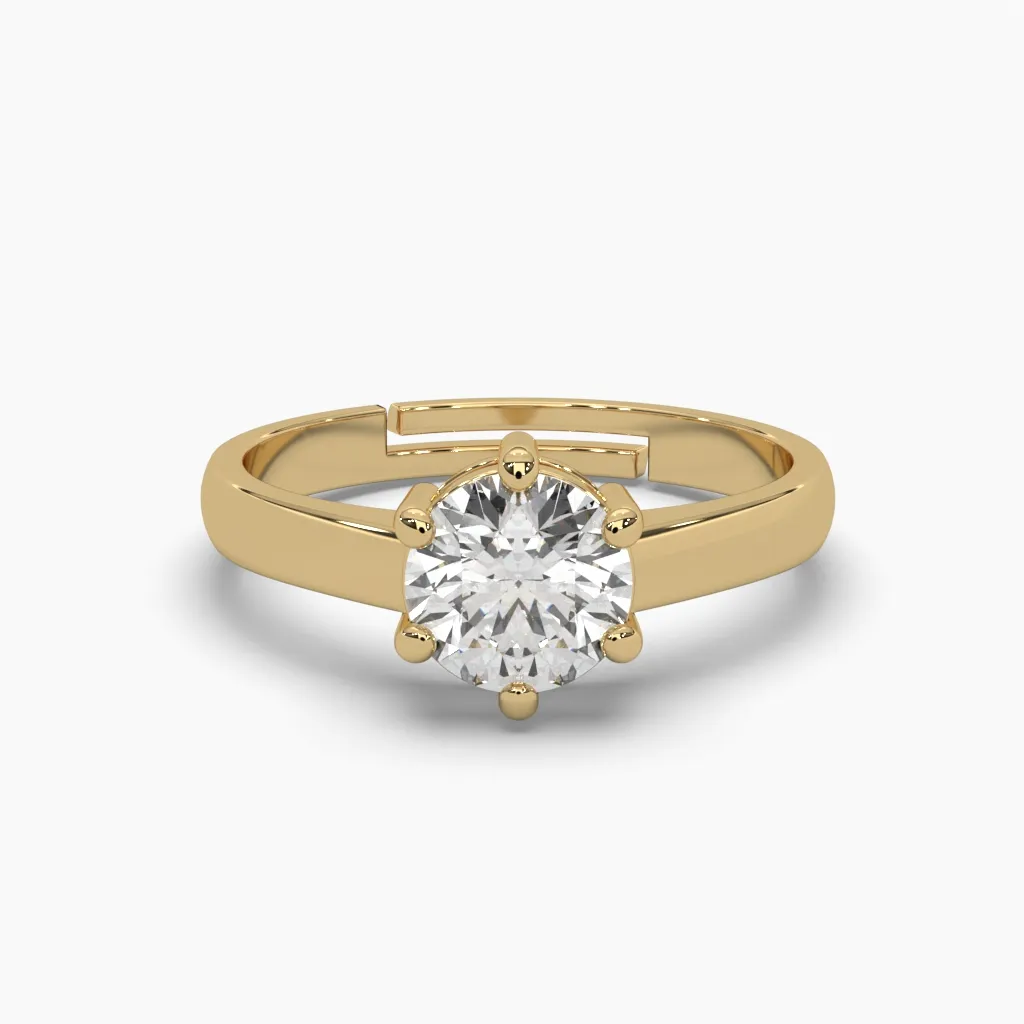 Anillo oro amarillo 14k con circonia.