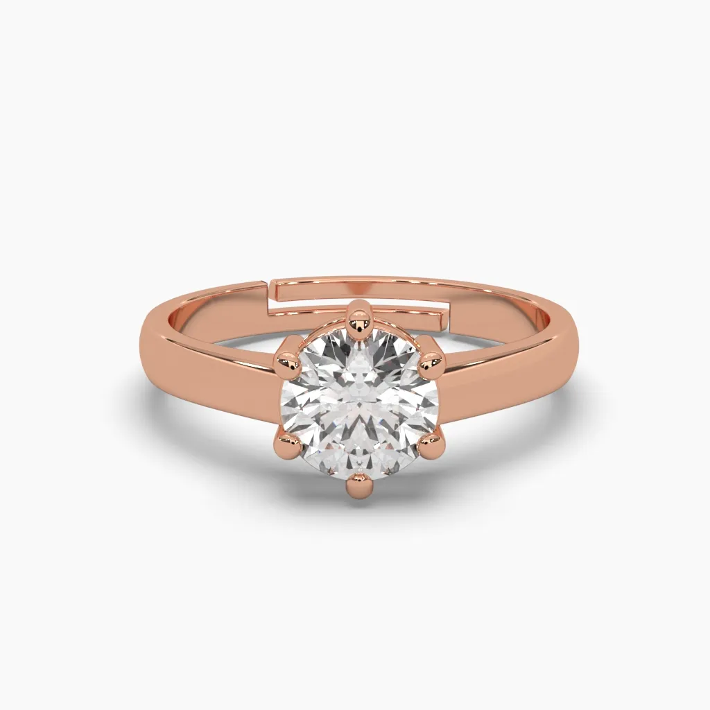 Anillo oro rosa 14k con monzonita.