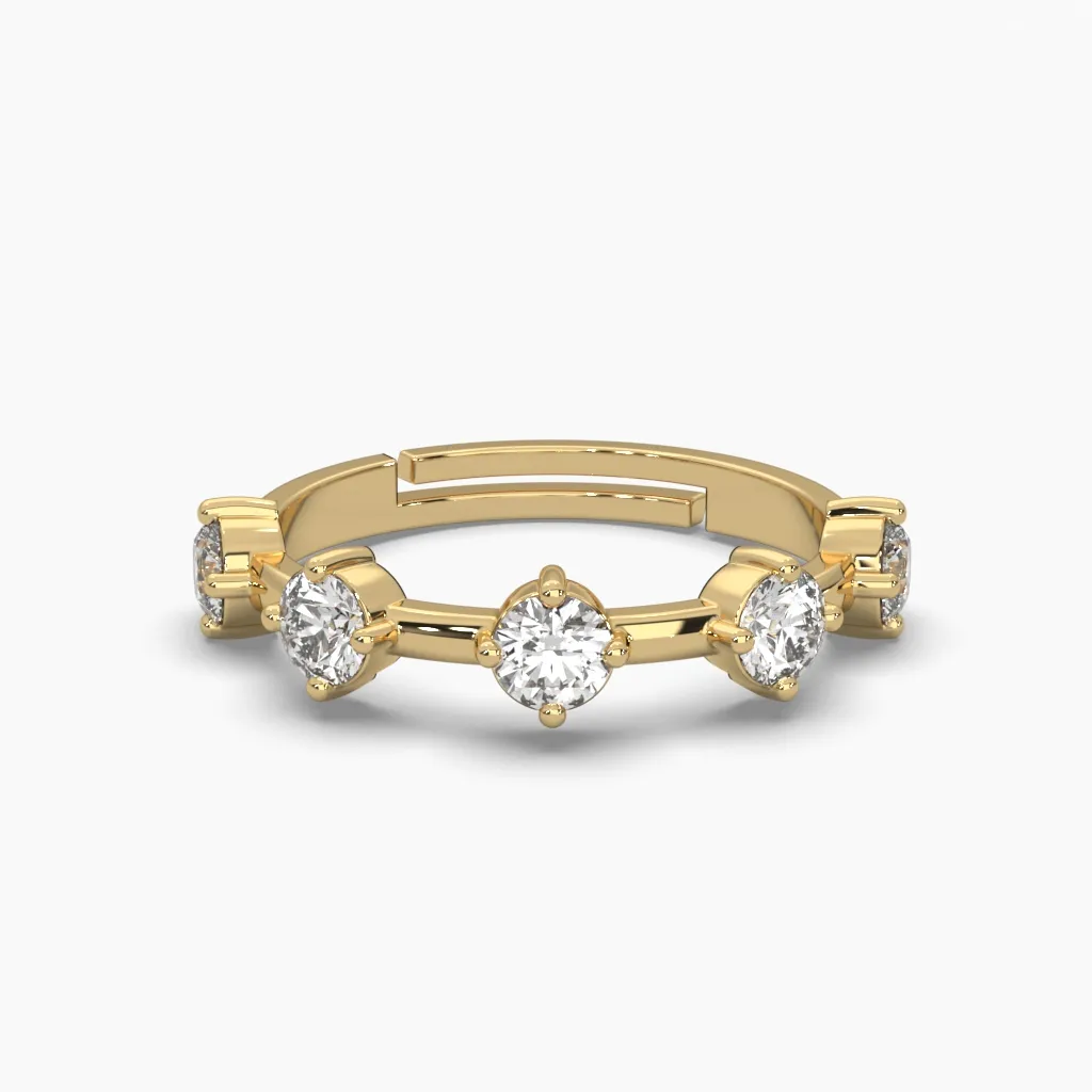 Anillo oro amarillo 14k con circonias.