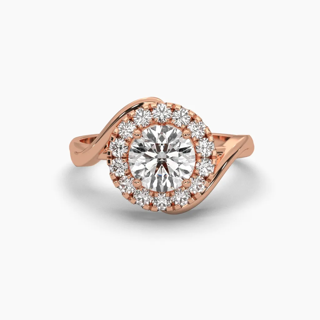Anillo oro rosa 14k con circonias.