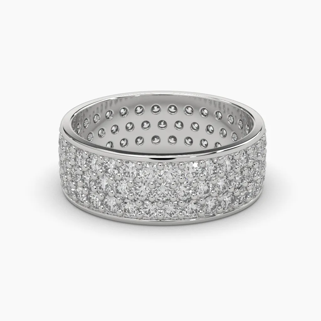 Argolla oro blanco 14k con incrustaciones de monzonitas.