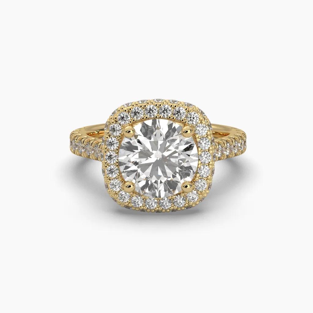 Anillo oro amarillo 14k con monzonitas.