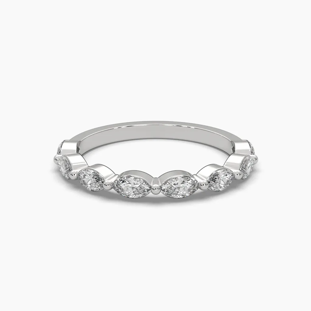 Churumbela oro blanco 14k con circonias marquiz.