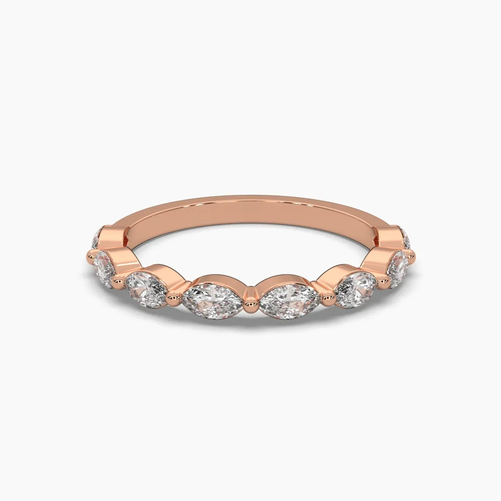 Churumbela oro rosa 14k con circonias marquiz.