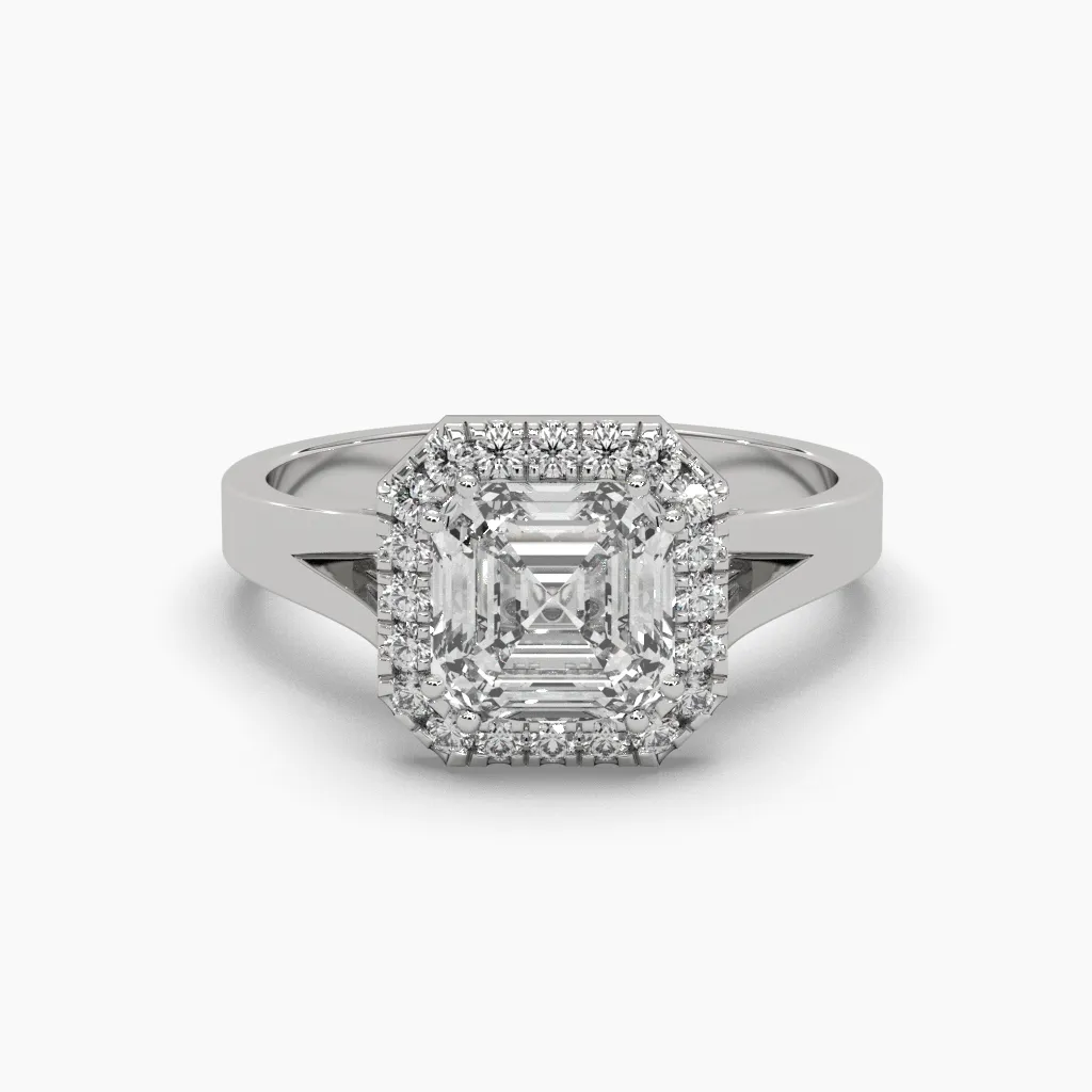 Anillo oro blanco 14k con circonias